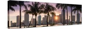 Florida, Miami Skyline at Sunset-John Kellerman-Stretched Canvas