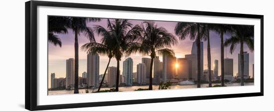 Florida, Miami Skyline at Sunset-John Kellerman-Framed Premium Photographic Print