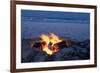 Florida, New Smyrna Beach, Campfire on the Beach-Lisa S. Engelbrecht-Framed Photographic Print