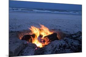 Florida, New Smyrna Beach, Campfire on the Beach-Lisa S. Engelbrecht-Mounted Photographic Print