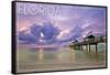 Florida - Ocean Pier-Lantern Press-Framed Stretched Canvas