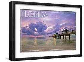 Florida - Ocean Pier-Lantern Press-Framed Art Print