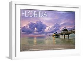 Florida - Ocean Pier-Lantern Press-Framed Art Print