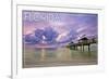 Florida - Ocean Pier-Lantern Press-Framed Art Print