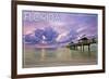 Florida - Ocean Pier-Lantern Press-Framed Art Print