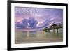 Florida - Ocean Pier-Lantern Press-Framed Premium Giclee Print