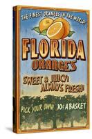 Florida - Orange Grove Vintage Sign-Lantern Press-Stretched Canvas