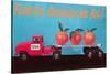 Florida Oranges Are Big, Three Oranges on Toy Flatbed-null-Stretched Canvas