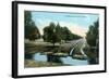 Florida - Orchard Irrigation Scene-Lantern Press-Framed Art Print