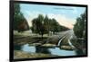 Florida - Orchard Irrigation Scene-Lantern Press-Framed Art Print