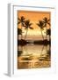 Florida - Palms and Orange Sunset-Lantern Press-Framed Art Print