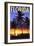 Florida - Palms and Sunset-Lantern Press-Framed Art Print