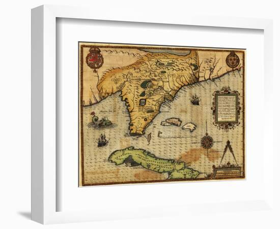 Florida - Panoramic Map-Lantern Press-Framed Art Print
