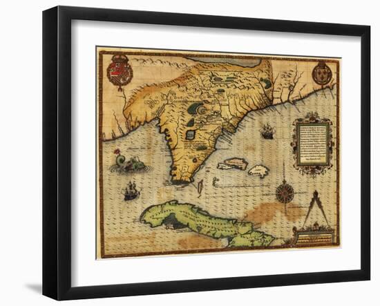 Florida - Panoramic Map-Lantern Press-Framed Art Print