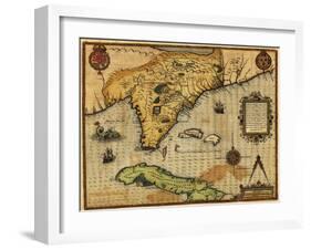 Florida - Panoramic Map-Lantern Press-Framed Art Print