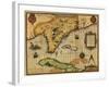 Florida - Panoramic Map-Lantern Press-Framed Art Print