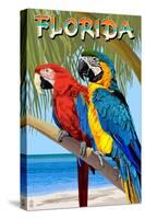 Florida - Parrots-Lantern Press-Stretched Canvas