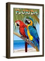 Florida - Parrots-Lantern Press-Framed Art Print