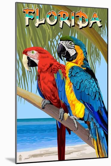 Florida - Parrots-Lantern Press-Mounted Art Print