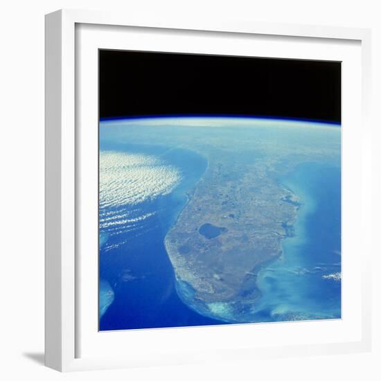 Florida Peninsula Seen From Space Shuttle-null-Framed Premium Photographic Print