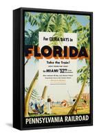 Florida, Pennsylvania Railroad Poster-null-Framed Stretched Canvas