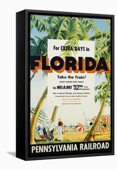 Florida, Pennsylvania Railroad Poster-null-Framed Stretched Canvas