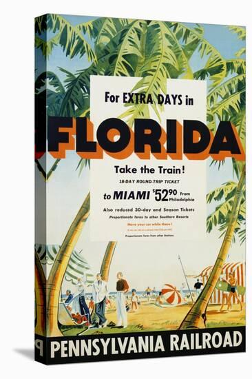 Florida, Pennsylvania Railroad Poster-null-Stretched Canvas