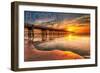 Florida - Pier and Sunset-Lantern Press-Framed Art Print