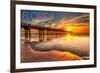 Florida - Pier and Sunset-Lantern Press-Framed Art Print