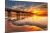 Florida - Pier and Sunset-Lantern Press-Mounted Art Print