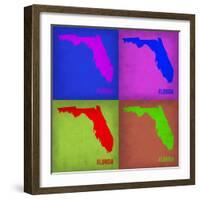 Florida Pop Art Map 1-NaxArt-Framed Art Print