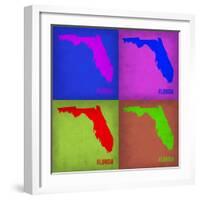 Florida Pop Art Map 1-NaxArt-Framed Art Print