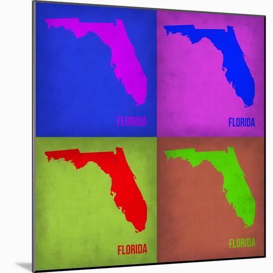 Florida Pop Art Map 1-NaxArt-Mounted Art Print