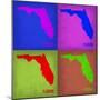 Florida Pop Art Map 1-NaxArt-Mounted Art Print