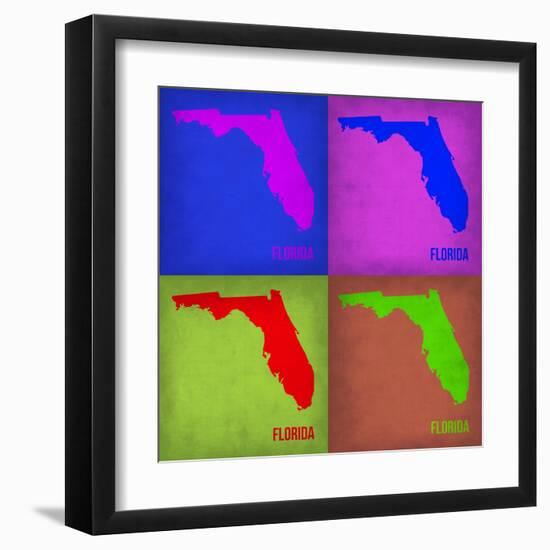 Florida Pop Art Map 1-NaxArt-Framed Art Print