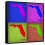 Florida Pop Art Map 1-NaxArt-Framed Stretched Canvas