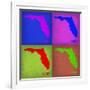 Florida Pop Art Map 1-NaxArt-Framed Art Print