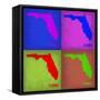 Florida Pop Art Map 1-NaxArt-Framed Stretched Canvas