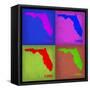 Florida Pop Art Map 1-NaxArt-Framed Stretched Canvas