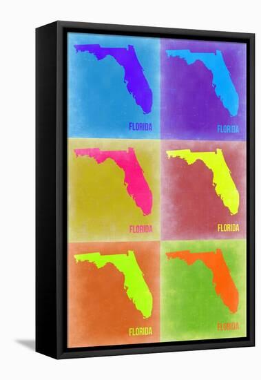 Florida Pop Art Map 2-NaxArt-Framed Stretched Canvas