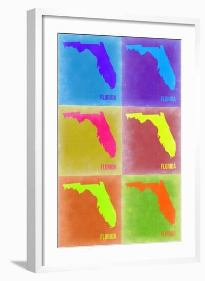 Florida Pop Art Map 2-NaxArt-Framed Art Print