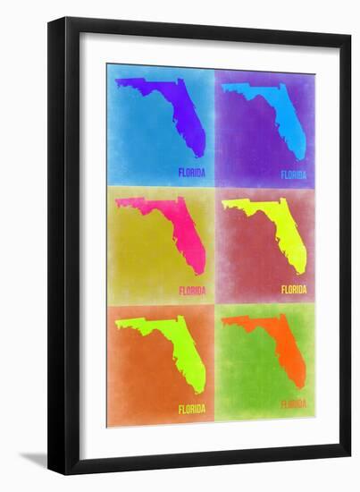 Florida Pop Art Map 2-NaxArt-Framed Art Print