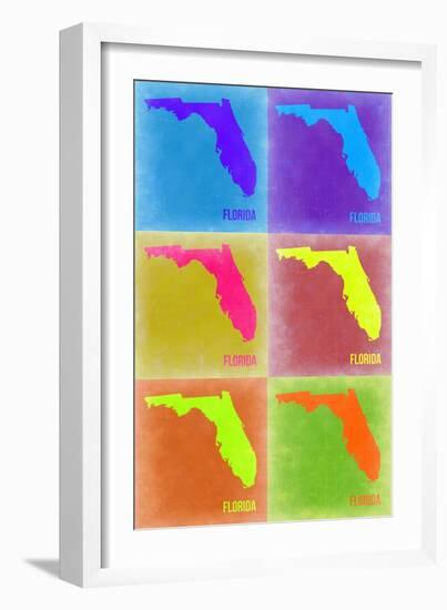 Florida Pop Art Map 2-NaxArt-Framed Art Print