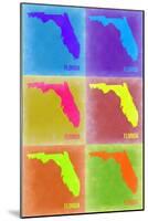 Florida Pop Art Map 2-NaxArt-Mounted Art Print