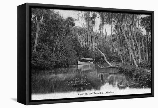 Florida - Riverboat on the Tomoka River-Lantern Press-Framed Stretched Canvas