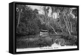 Florida - Riverboat on the Tomoka River-Lantern Press-Framed Stretched Canvas