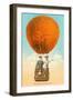 Florida Romance Couple in Orange Balloon-null-Framed Art Print