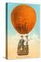 Florida Romance Couple in Orange Balloon-null-Stretched Canvas
