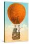 Florida Romance Couple in Orange Balloon-null-Stretched Canvas