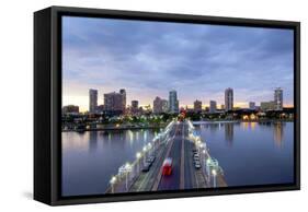 Florida, Saint Petersburg, Skyline, Tampa Bay, Pier, Pinellas County-John Coletti-Framed Stretched Canvas